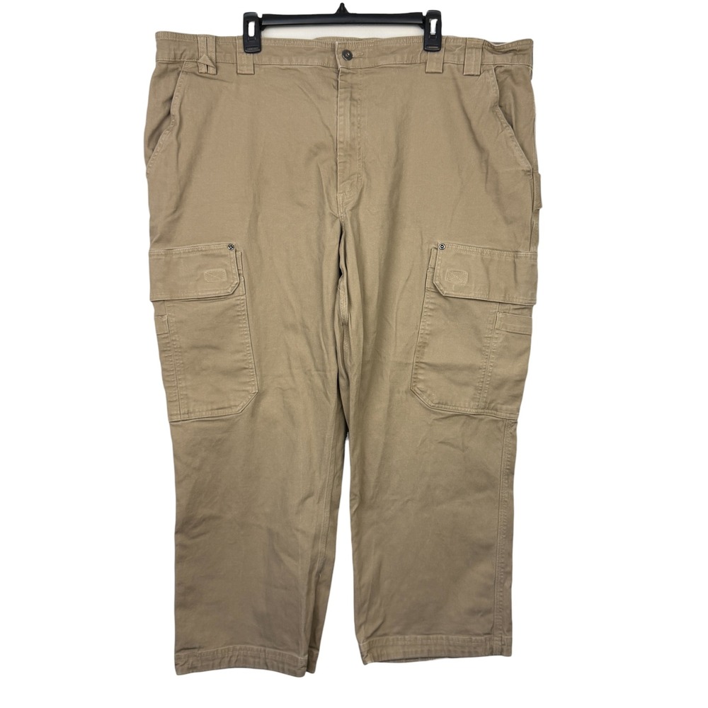 Duluth Trading Co FLEX FIRE HOSE Pants Mens 48x28 Relaxed Fit Canvas Stretch Tan